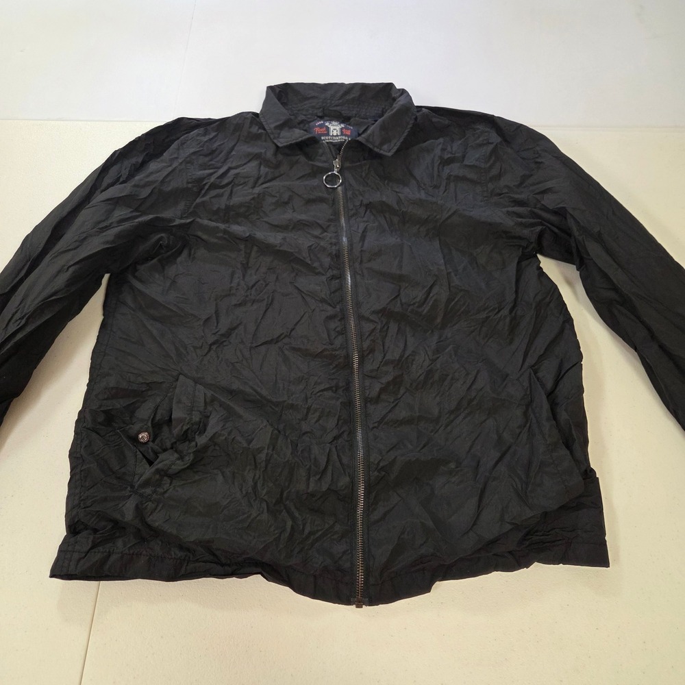 Scotch & Soda Amsterdams Blauw Mens Black Full Zip Windbreaker Jacket Large